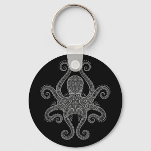 Intricate Dark Octopus Key Ring