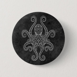 Intricate Dark Stone Octopus 6 Cm Round Badge