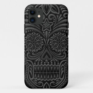 Intricate Dark Sugar Skull iPhone 11 Case
