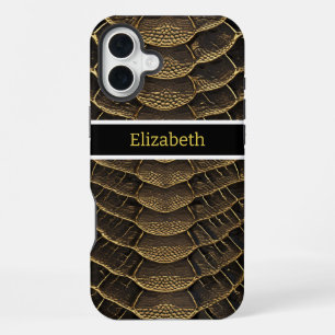 Intricate details of a vibrant poisonous snakeskin iPhone 16 plus case