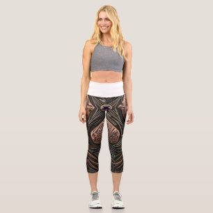 Intricate Digital Mandala Art Capri Leggings