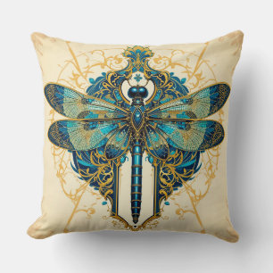Intricate Dragonfly Artwork Cushion