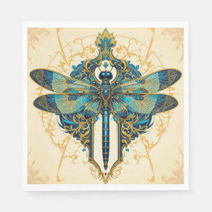 Intricate Dragonfly Artwork Napkin