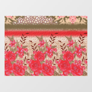 Intricate fabric design featuring floral patterns