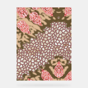 Intricate fabric design featuring floral patterns  acrylic sign