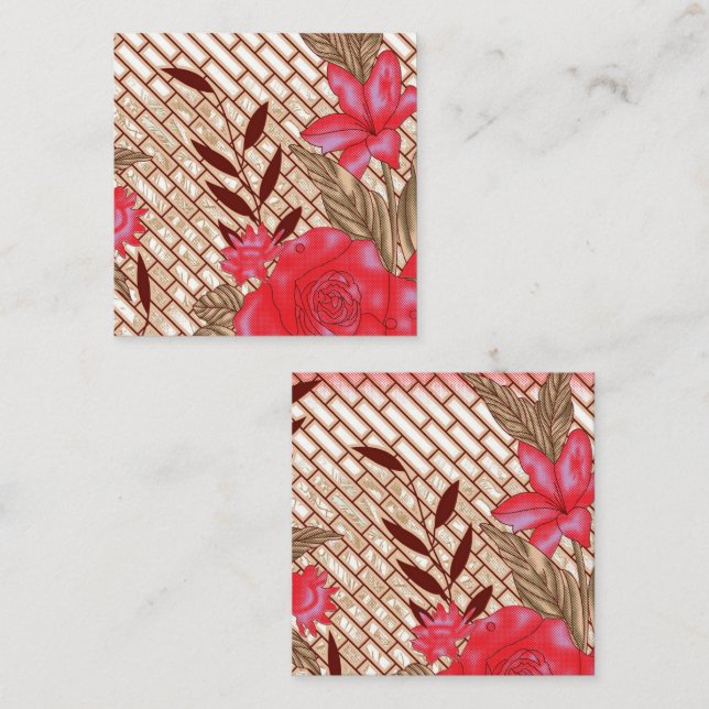 Intricate fabric design featuring floral patterns  card (Front/Back)