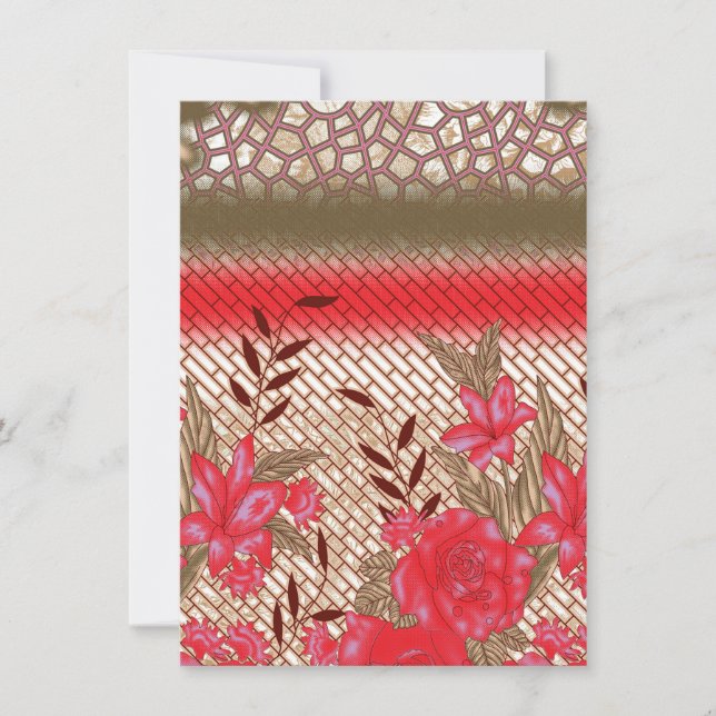 Intricate fabric design featuring floral patterns  card (Front)