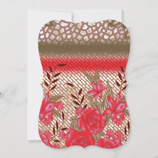 Intricate fabric design featuring floral patterns  card (Front)