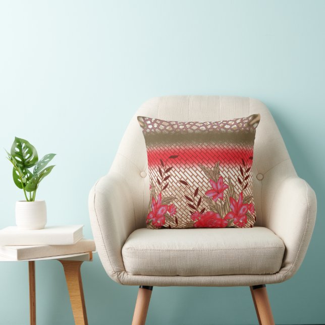 Intricate fabric design featuring floral patterns  cushion (Chair)