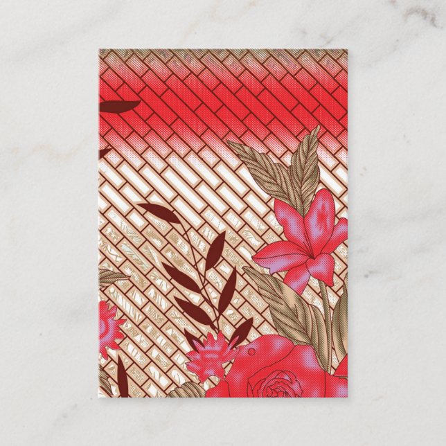Intricate fabric design featuring floral patterns  enclosure card (Front)