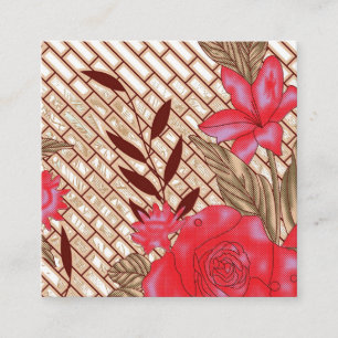 Intricate fabric design featuring floral patterns enclosure card