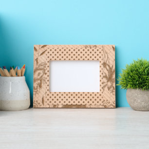 Intricate fabric design featuring floral patterns  etched frames