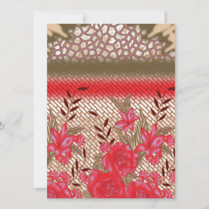 Intricate fabric design featuring floral patterns  holiday card