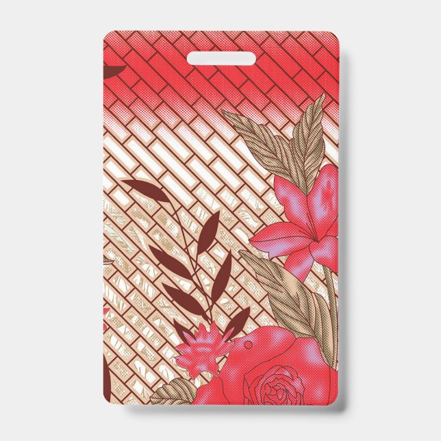Intricate fabric design featuring floral patterns  ID badge (Front)