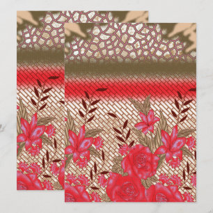 Intricate fabric design featuring floral patterns invitation