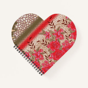 Intricate fabric design featuring floral patterns notebook