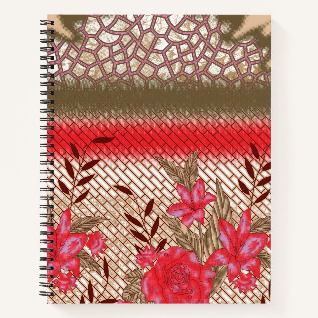 Intricate fabric design featuring floral patterns  notebook (Front)