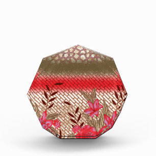 Intricate fabric design featuring floral patterns photo block