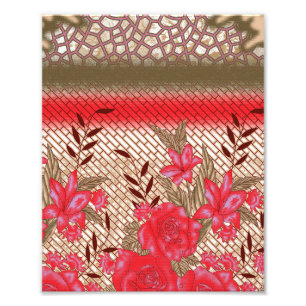 Intricate fabric design featuring floral patterns photo print