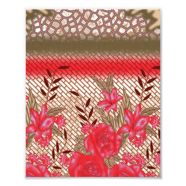 Intricate fabric design featuring floral patterns  photo print (Front)