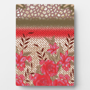 Intricate fabric design featuring floral patterns  plaque