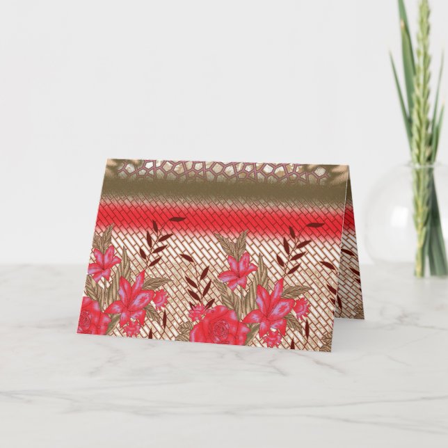 Intricate fabric design featuring floral patterns  thank you card (Front)