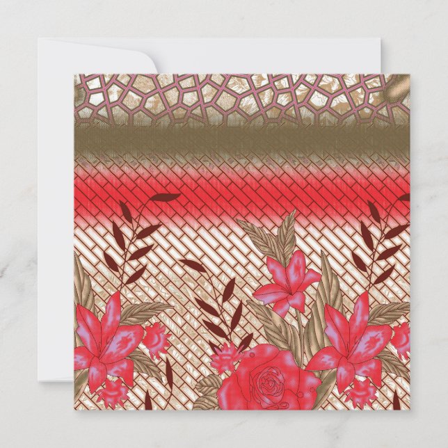 Intricate fabric design featuring floral patterns  thank you card (Front)