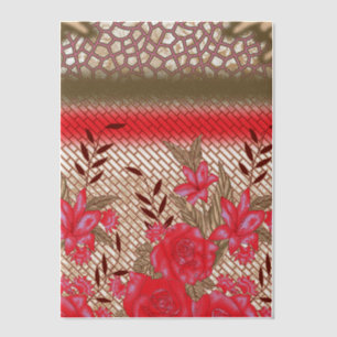 Intricate fabric design featuring floral patterns vellum invitations