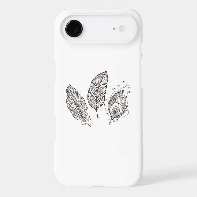 Intricate Feather Doodle Case-Mate iPhone Case (Back)