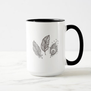 Intricate Feather Doodle Mug