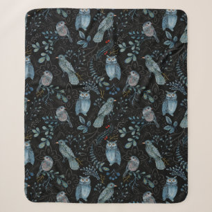Intricate floral and paisley pattern sherpa blanket