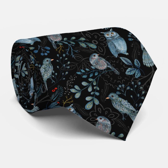 Intricate  floral and paisley  pattern  tie (Rolled)