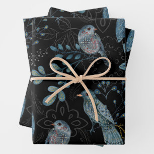 Intricate  floral and paisley  pattern  wrapping paper sheet