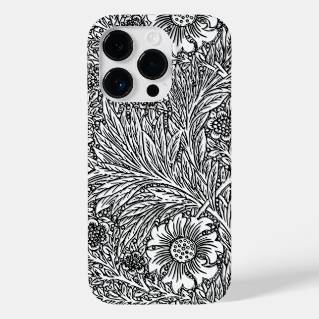Intricate Floral Design in Black and White Case-Mate iPhone Case (Back)