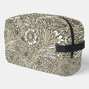 Intricate Floral Design in Brown and White Dopp Kit