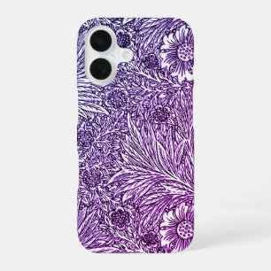 Intricate Floral Design in Purple Hues and White iPhone 16 Case