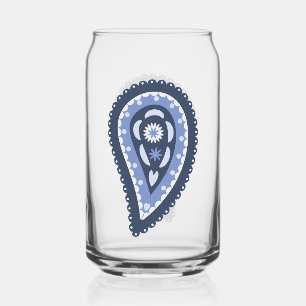Intricate Floral Paisley Print Design Can Glass