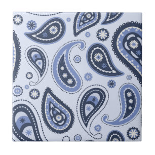 Intricate Floral Paisley Print Design Ceramic Tile