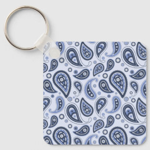 Intricate Floral Paisley Print Design Key Ring
