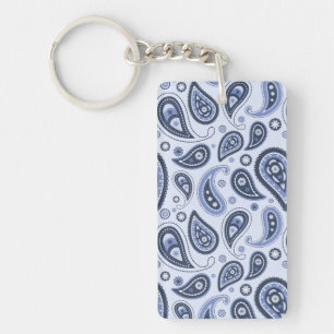Intricate Floral Paisley Print Design Key Ring