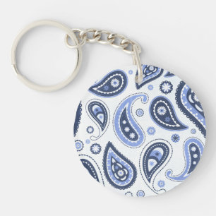 Intricate Floral Paisley Print Design Key Ring