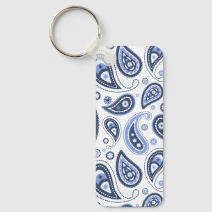 Intricate Floral Paisley Print Design Key Ring