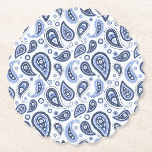 Intricate Floral Paisley Print Design Paper Coaster