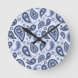 Intricate Floral Paisley Print Design Round Clock