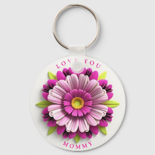Intricate Flower Artwork Key Ring