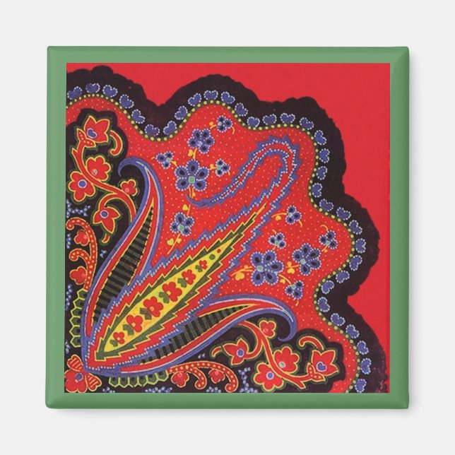 Intricate Folk-Art Magnets Tole Painting Style Mag (Front)