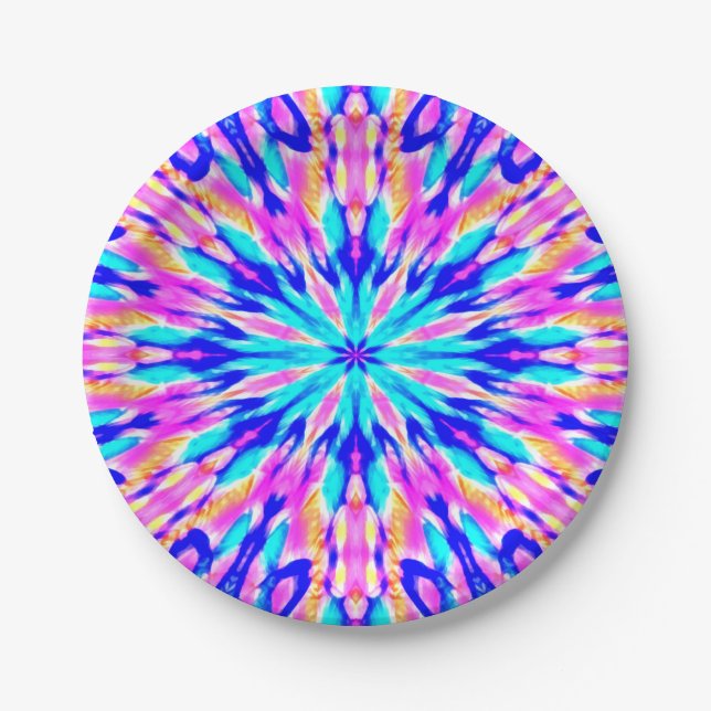intricate fractal mandala paper plate (Front)