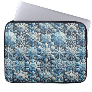 Intricate Frost-Inspired Ornamental Patterns Laptop Sleeve