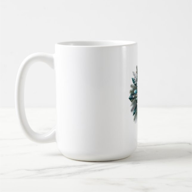 Intricate Frozen Evergreen T-Shirt Coffee Mug (Left)