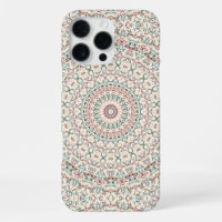 Intricate Geometric Mandala in Teal, Rose, & Sand